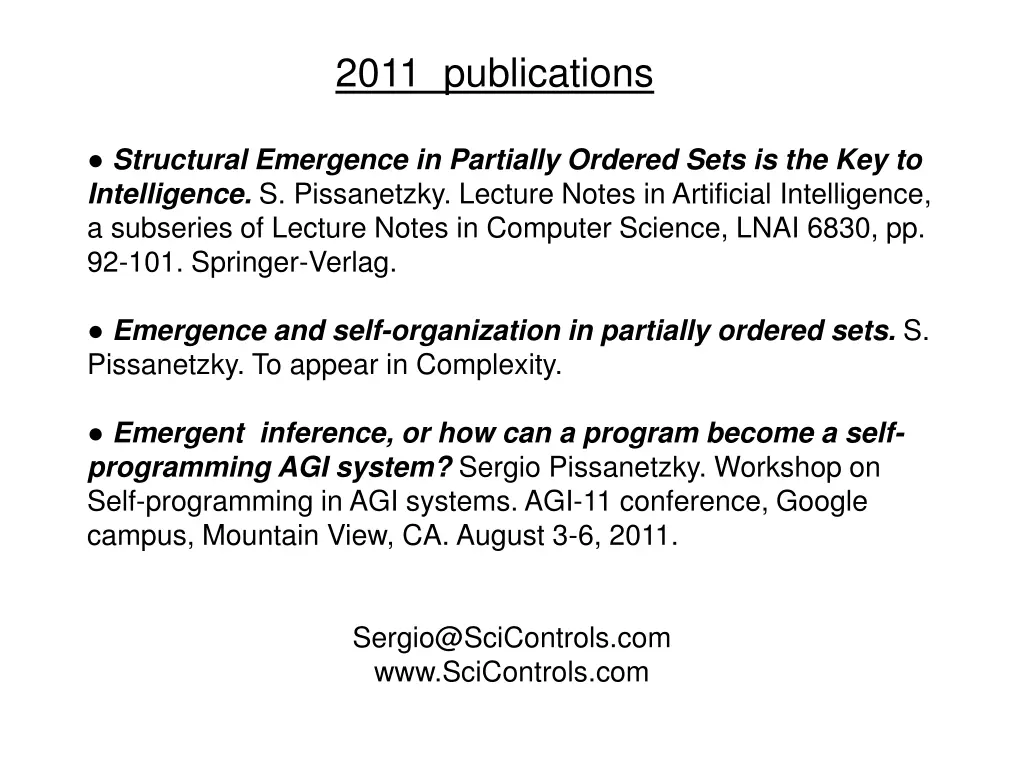 2011 publications