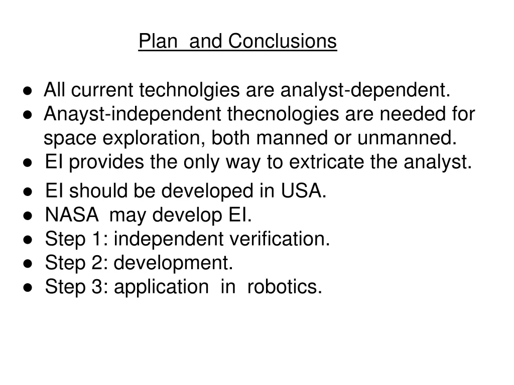 plan and conclusions