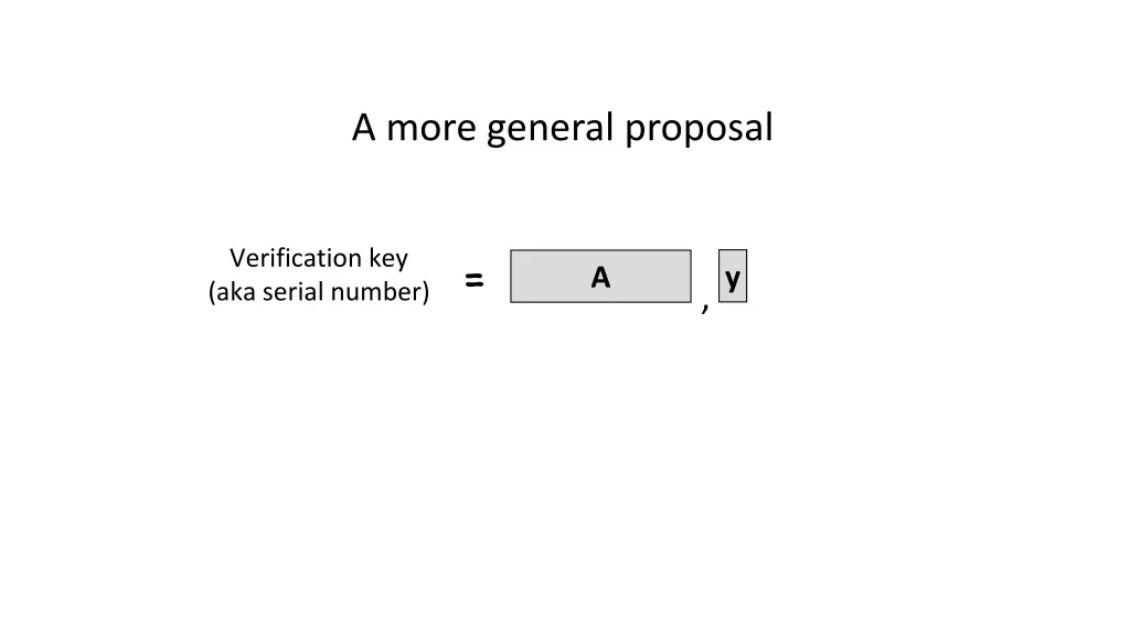 a more general proposal