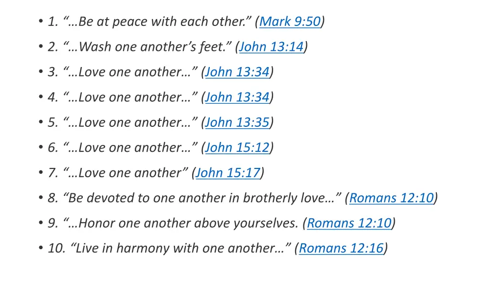1 be at peace with each other mark 9 50