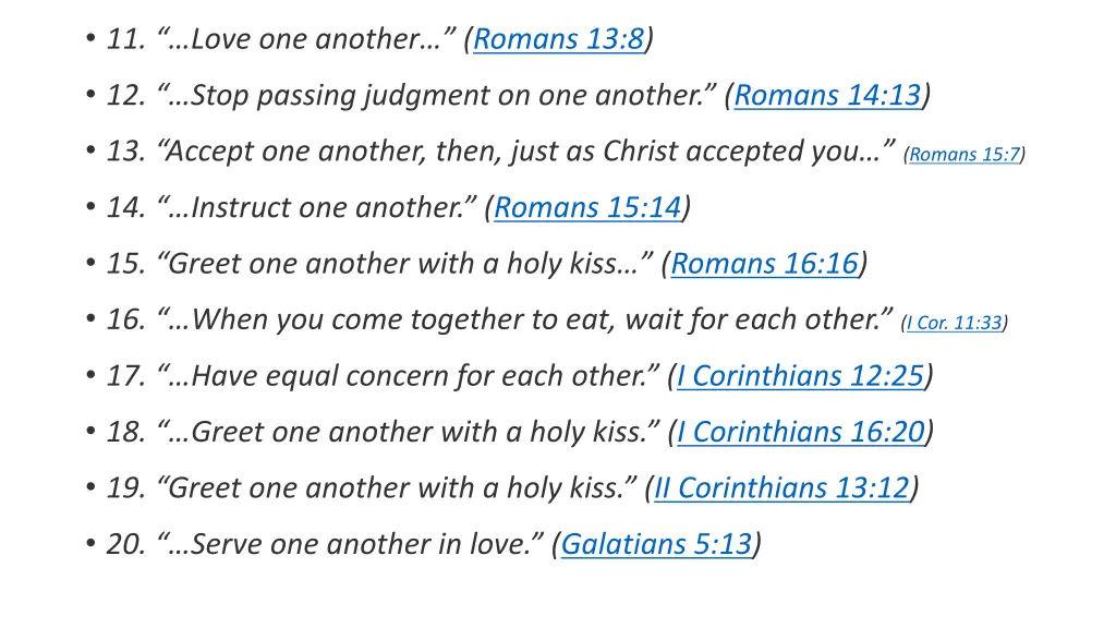 11 love one another romans 13 8