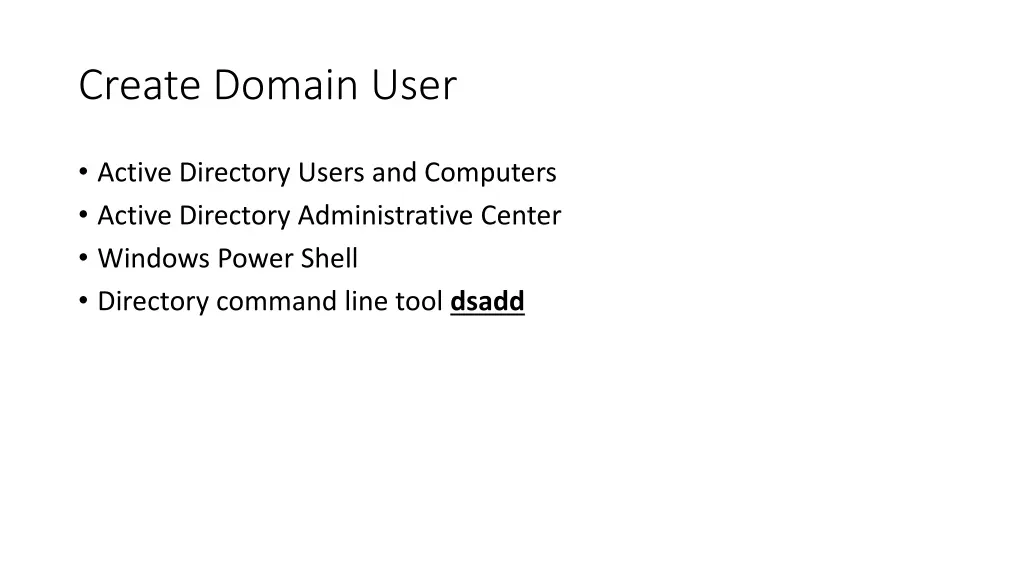create domain user