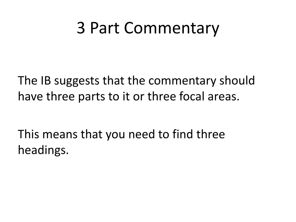 3 part commentary