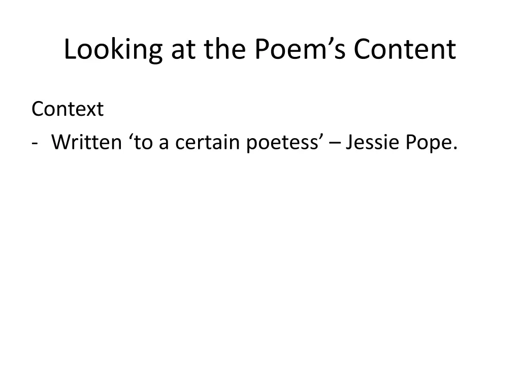 looking at the poem s content