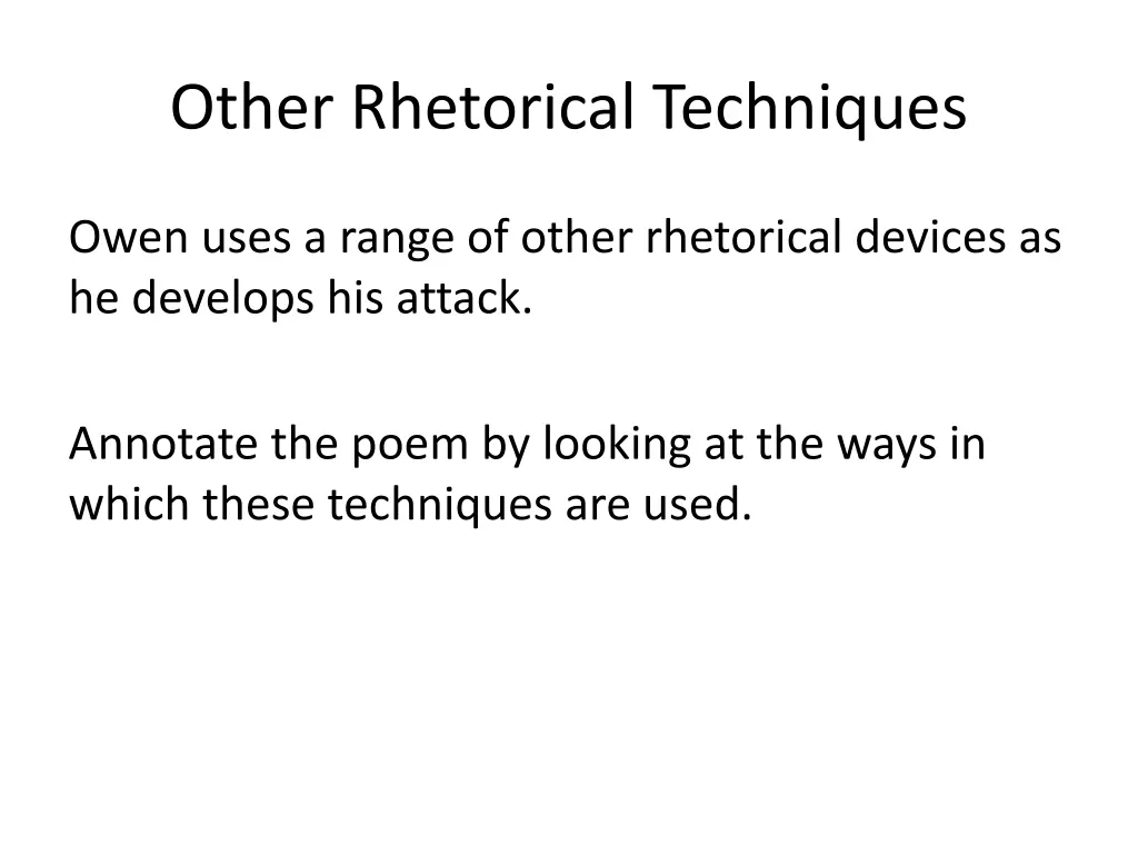 other rhetorical techniques