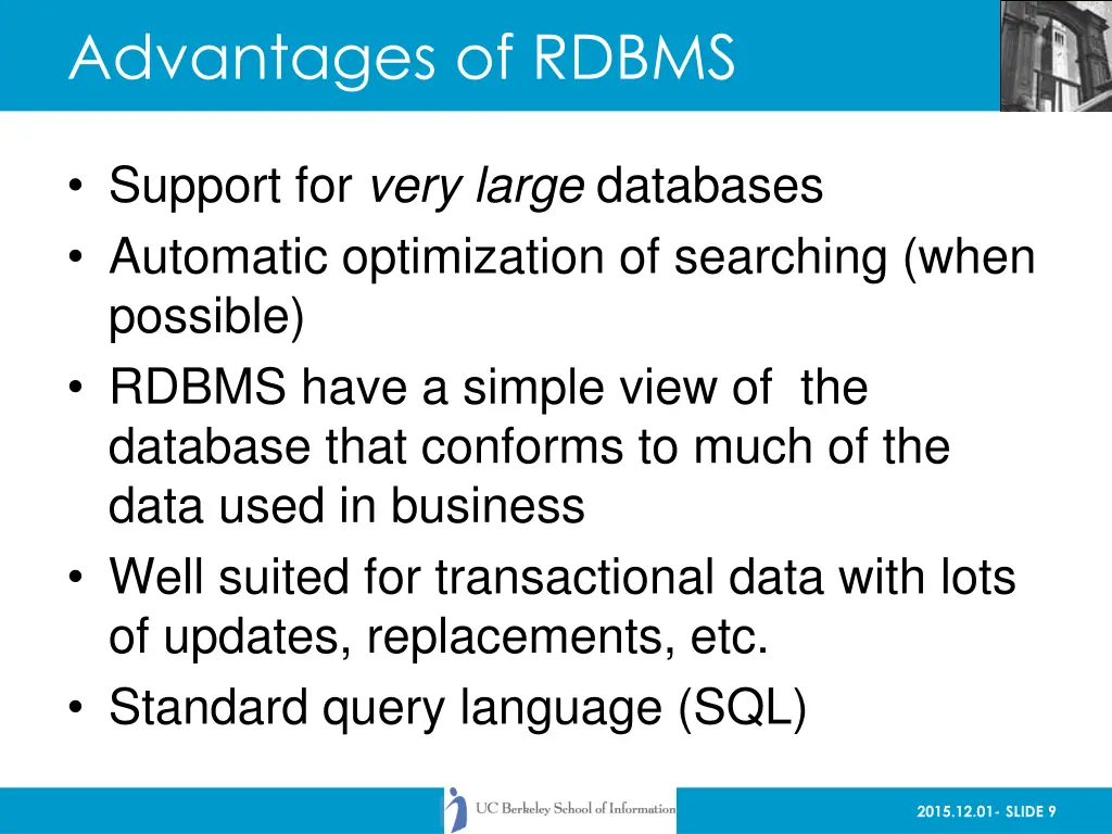 advantages of rdbms 1
