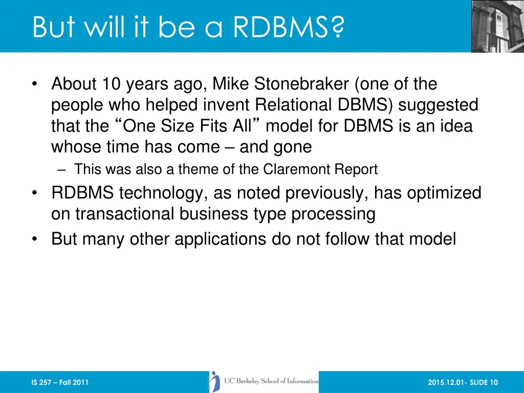 but will it be a rdbms