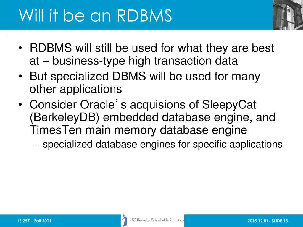 will it be an rdbms 2
