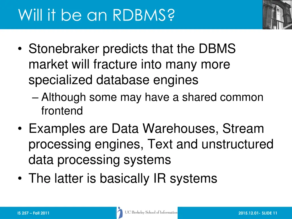 will it be an rdbms