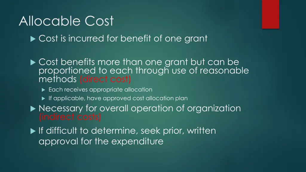 allocable cost