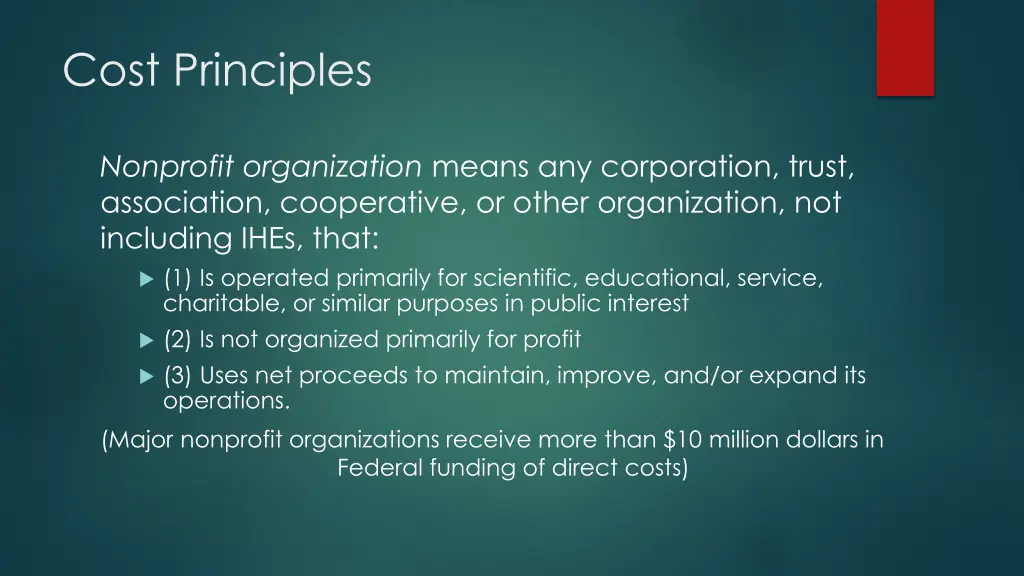 cost principles