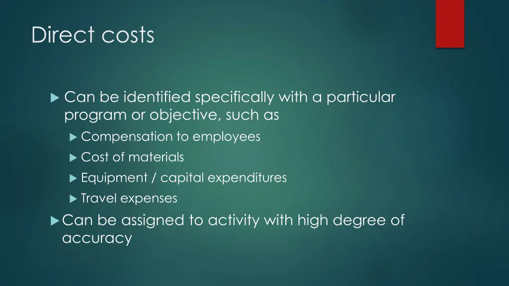direct costs