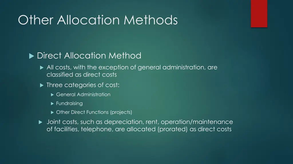 other allocation methods 1