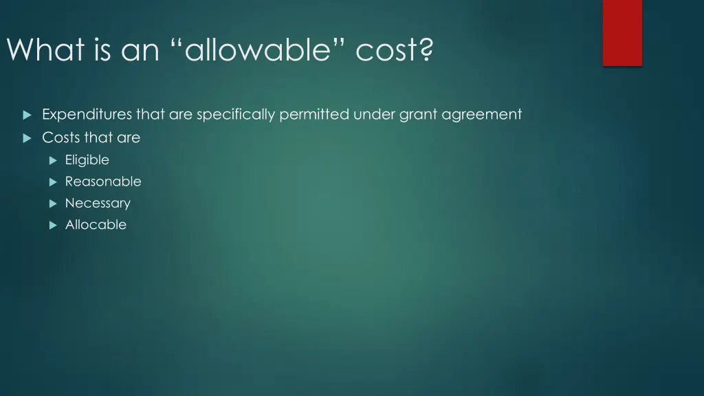 what is an allowable cost