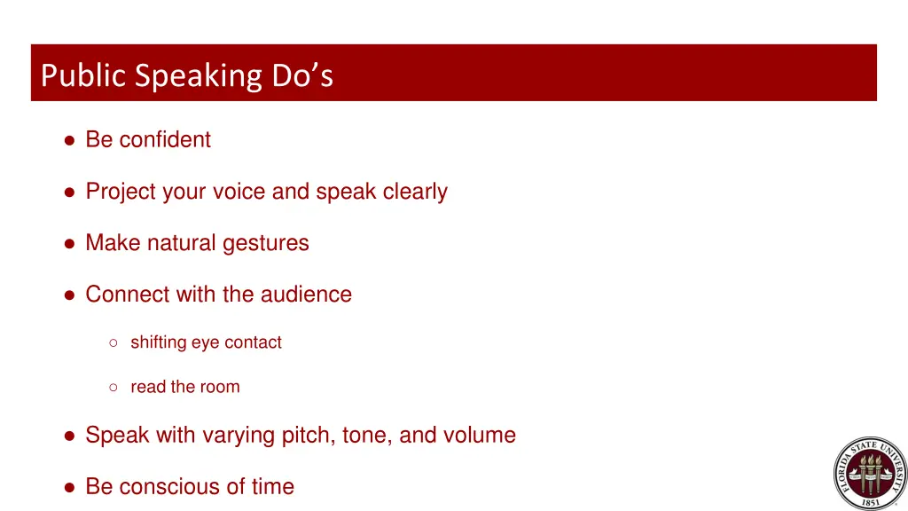 public speaking do s