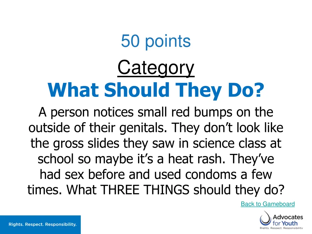 50 points category