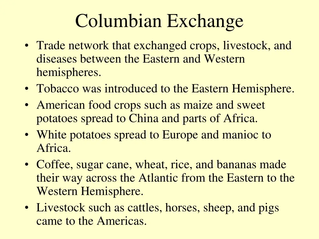 columbian exchange