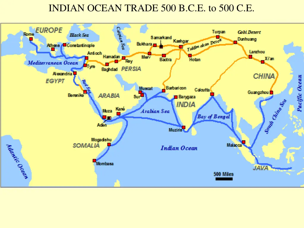 indian ocean trade 500 b c e to 500 c e