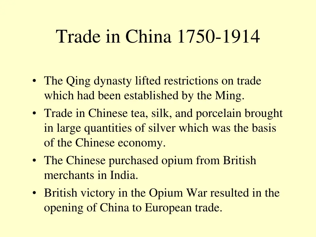 trade in china 1750 1914