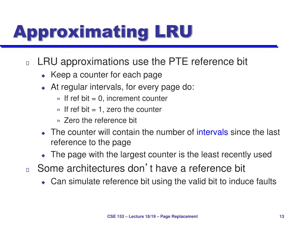 approximating lru