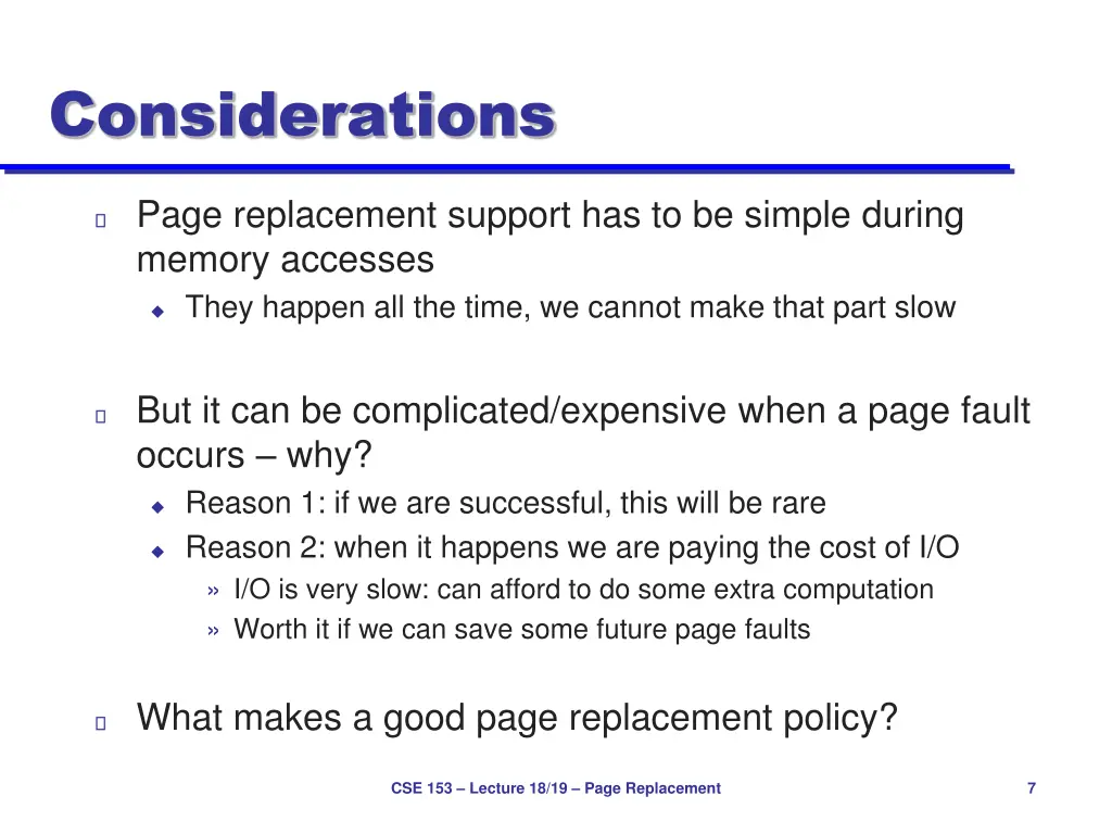 considerations