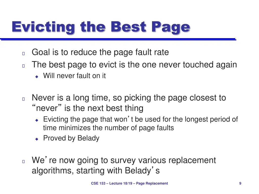 evicting the best page
