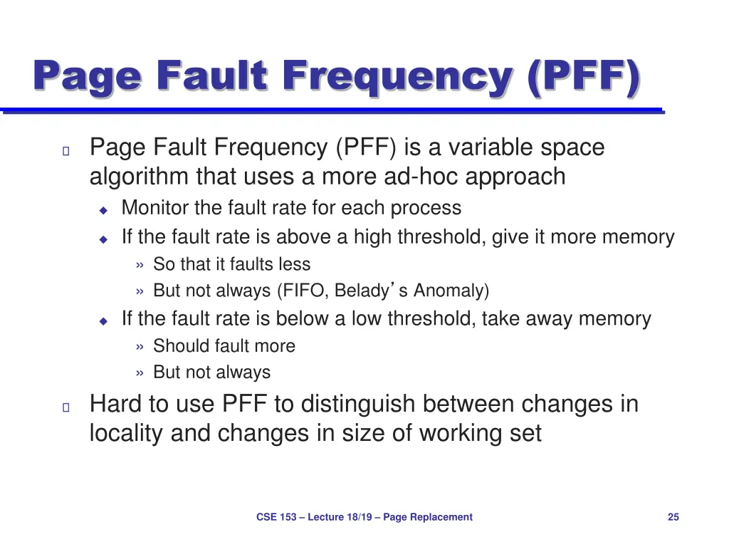 page fault frequency pff