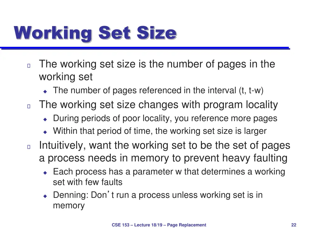 working set size