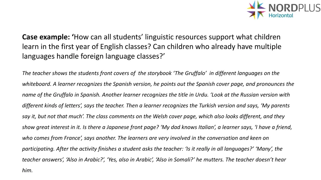 case example how can all students linguistic