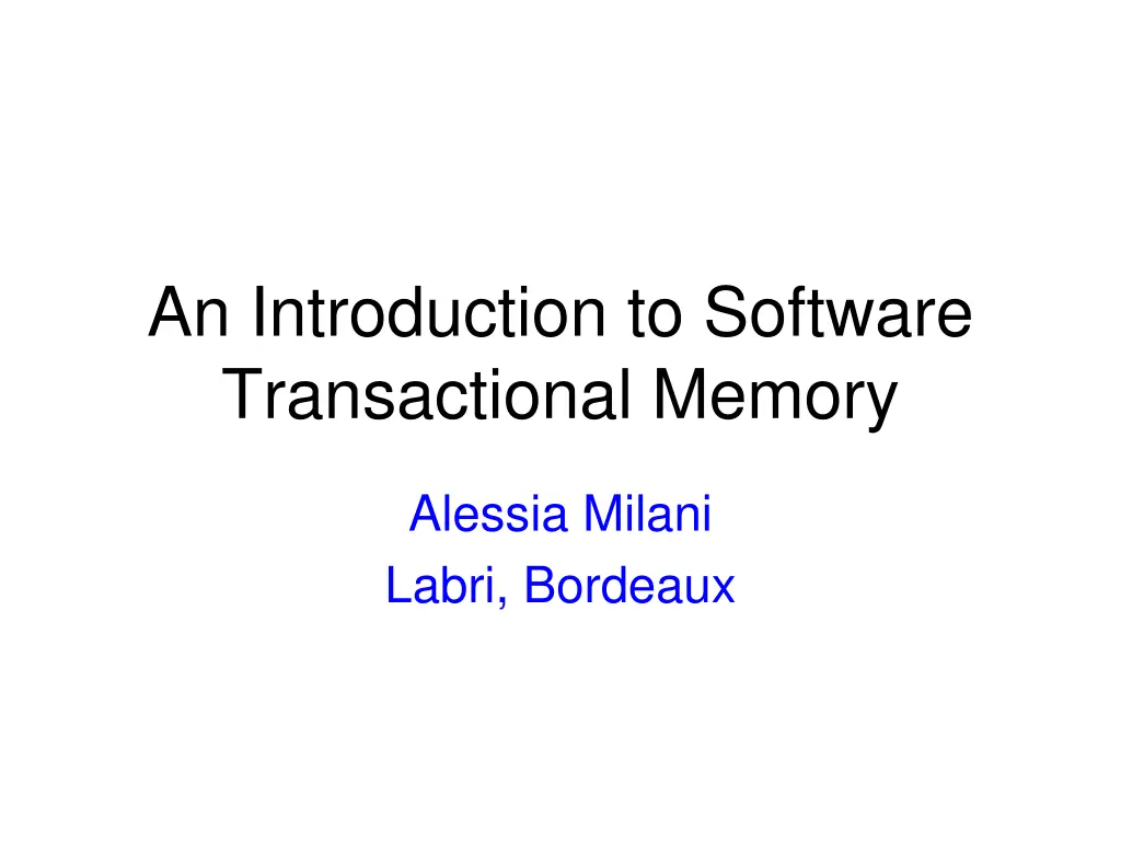 an introduction to software transactional memory