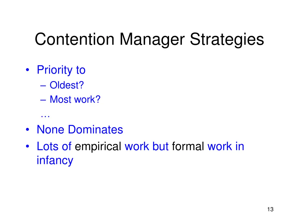 contention manager strategies
