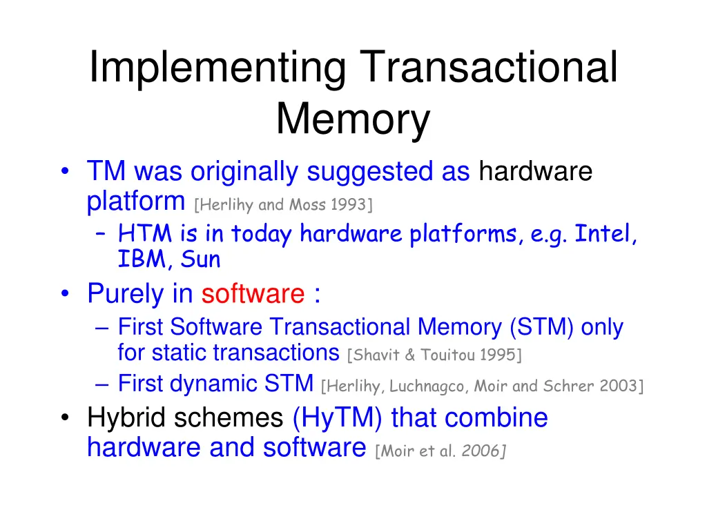 implementing transactional memory