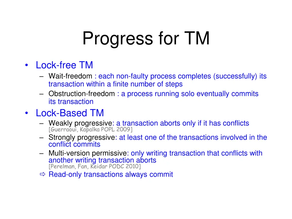 progress for tm