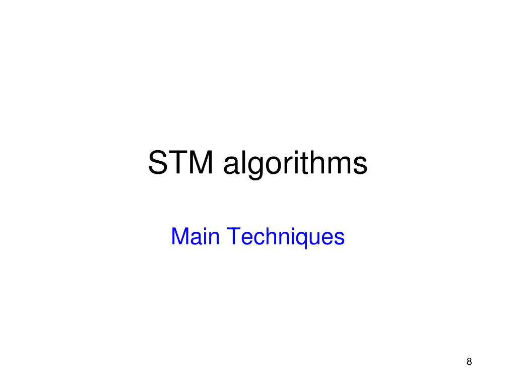 stm algorithms