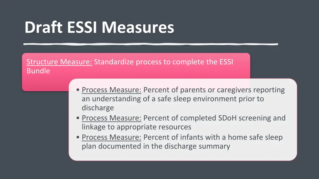 draft essi measures