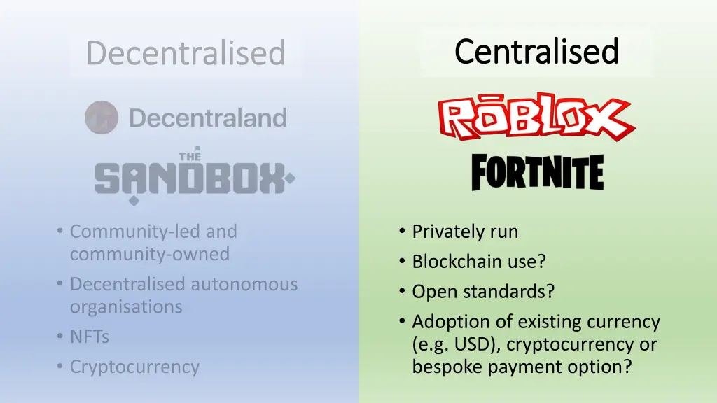 centralised centralised