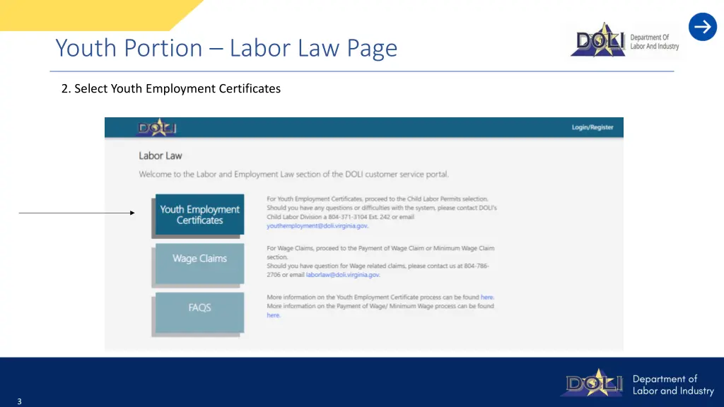 youth portion labor law page
