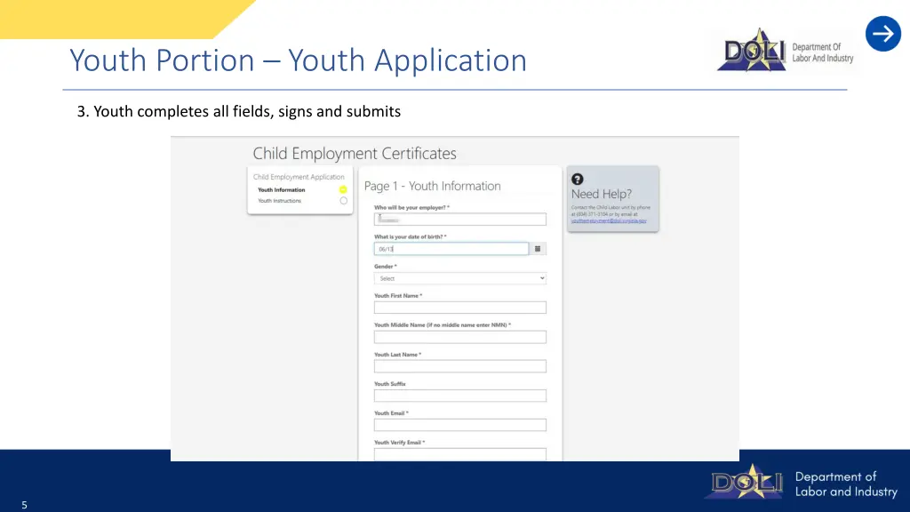 youth portion youth application