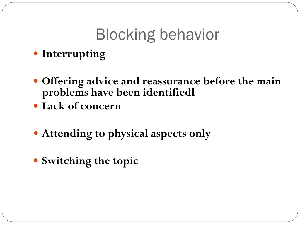 blocking behavior
