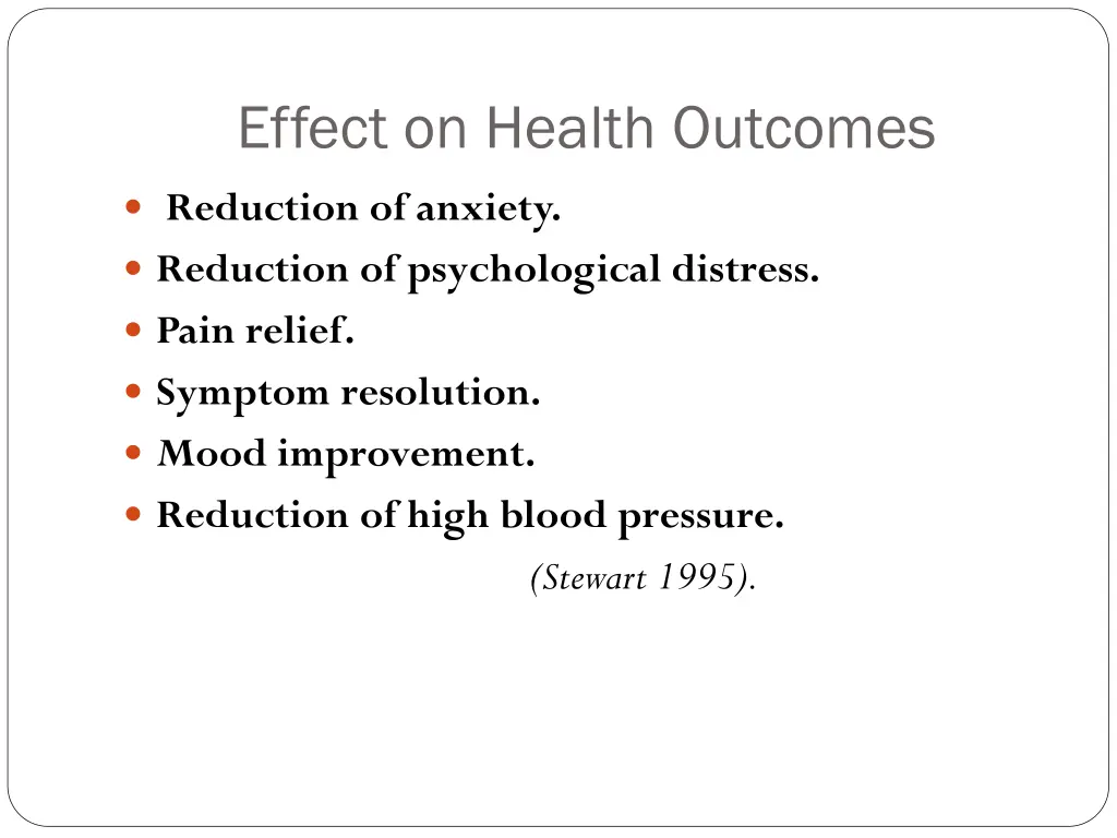 effect on health outcomes
