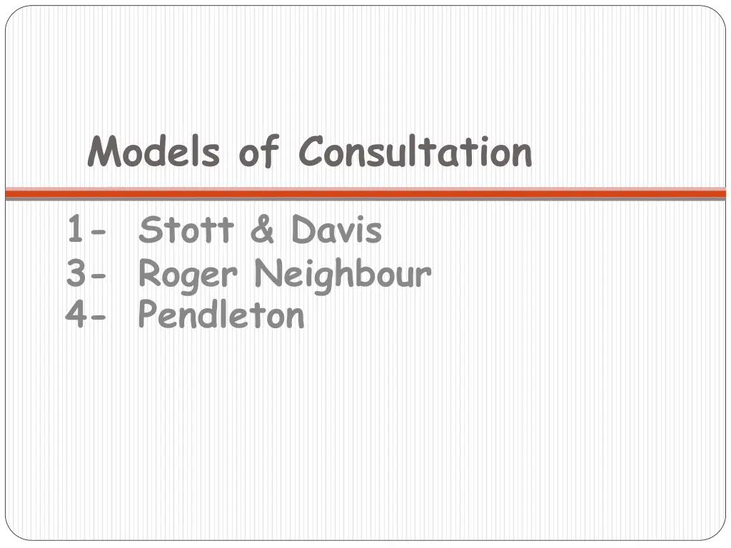 models of consultation 1