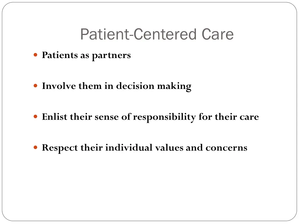 patient centered care