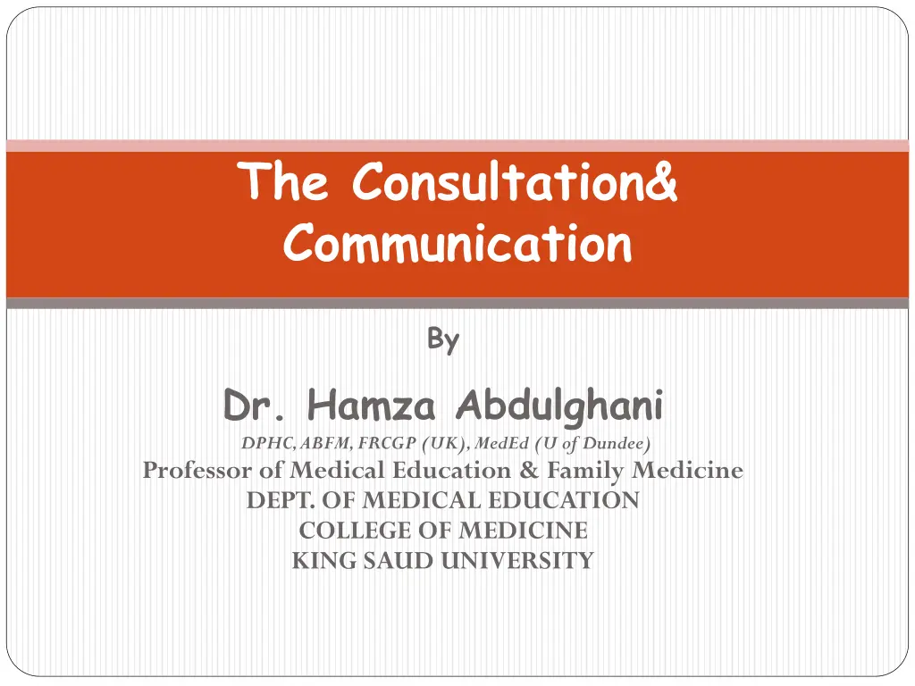 the consultation communication