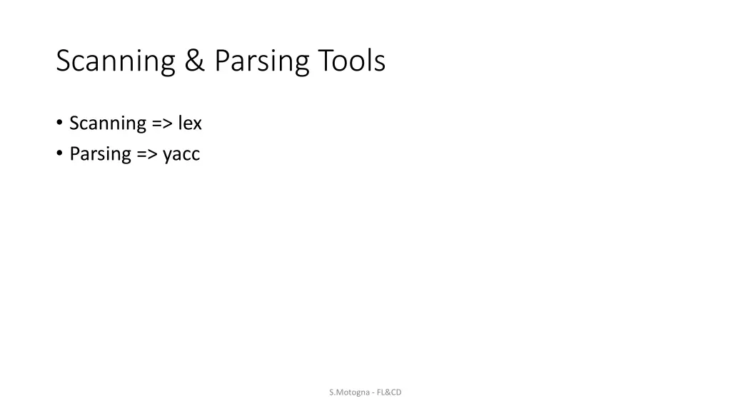 scanning parsing tools