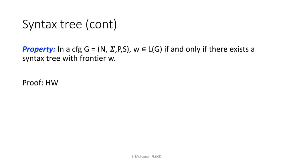 syntax tree cont