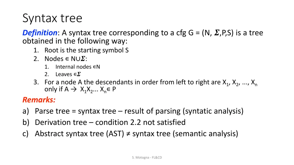 syntax tree definition a syntax tree