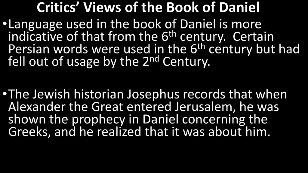 critics views of the book of daniel language used