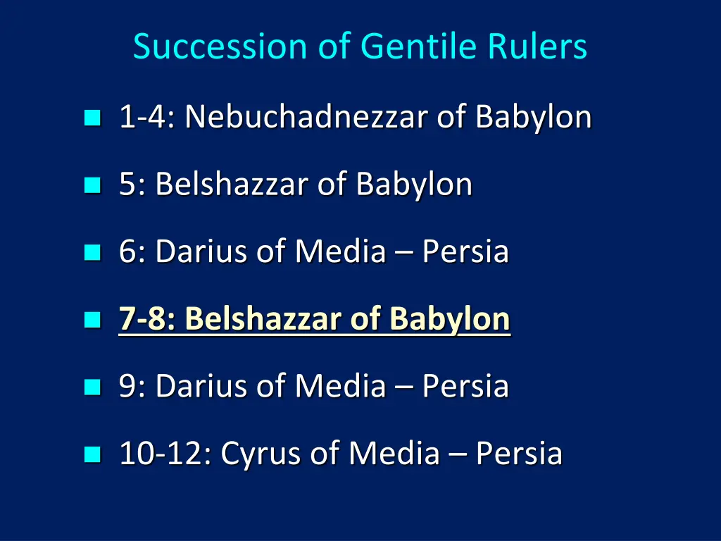 succession of gentile rulers