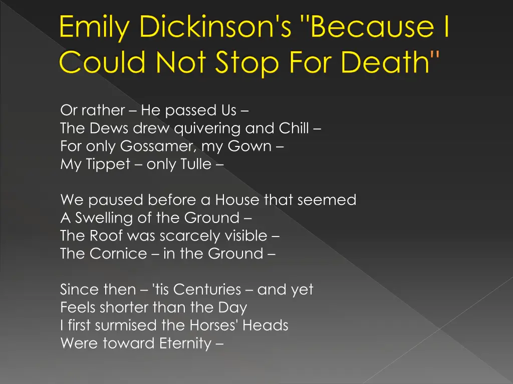 emily dickinson s because i could not stop 1