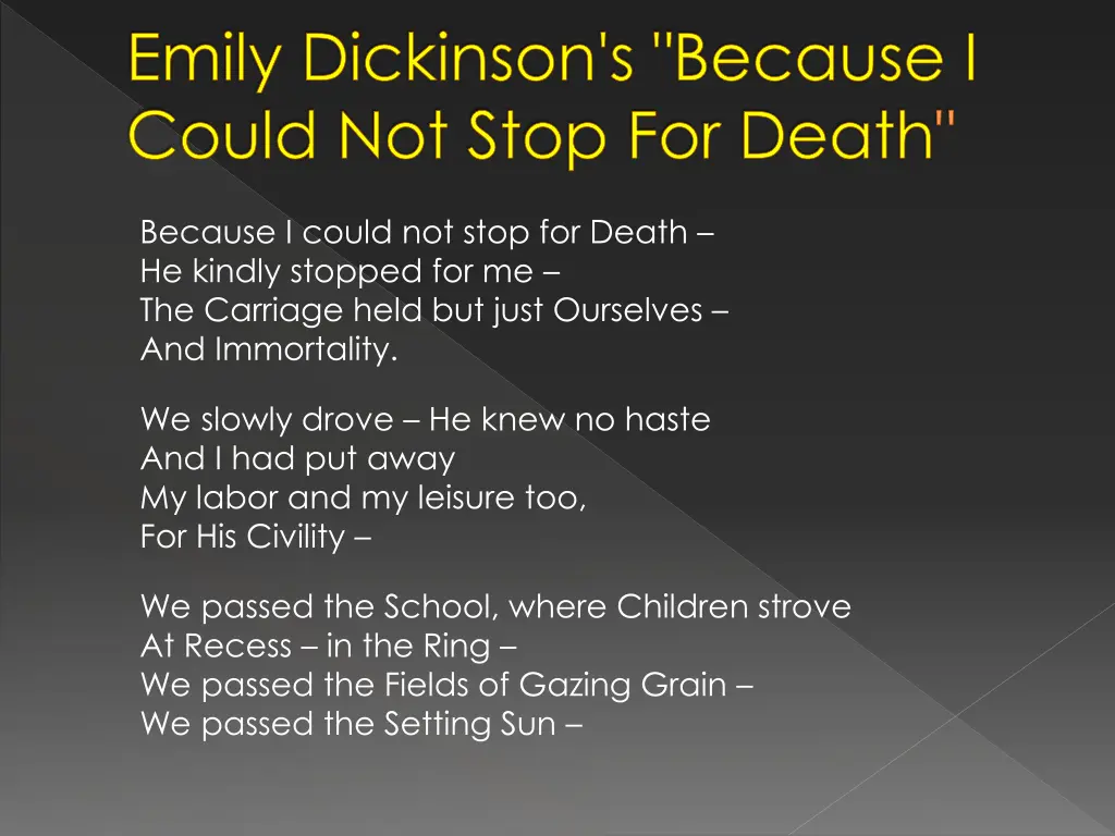 emily dickinson s because i could not stop